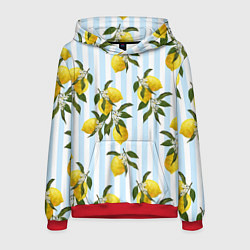 Толстовка-худи мужская Лимоны, цвет: 3D-красный