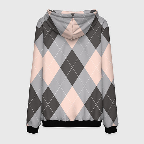 Мужская толстовка Шотландка / 3D-Черный – фото 2