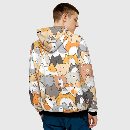 Мужская толстовка Кошачья стая / 3D-Черный – фото 4