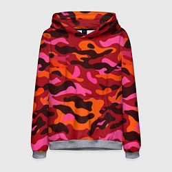 Толстовка-худи мужская CAMOUFLAGE RED, цвет: 3D-меланж