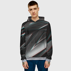 Толстовка-худи мужская GEOMETRY STRIPES GLITCH, цвет: 3D-меланж — фото 2