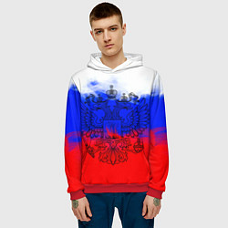 Толстовка-худи мужская Россия, цвет: 3D-красный — фото 2