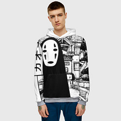 Толстовка-худи мужская No-Face Spirited Away Ghibli, цвет: 3D-меланж — фото 2