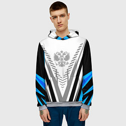 Толстовка-худи мужская Россия, цвет: 3D-меланж — фото 2
