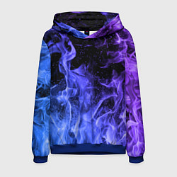 Толстовка-худи мужская ОГОНЬ, цвет: 3D-синий