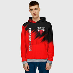 Толстовка-худи мужская CHICAGO BULLS, цвет: 3D-меланж — фото 2