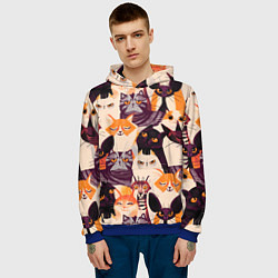Толстовка-худи мужская КОТИКИ, цвет: 3D-синий — фото 2
