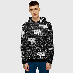 Толстовка-худи мужская КОТЫ BLACK, цвет: 3D-черный — фото 2