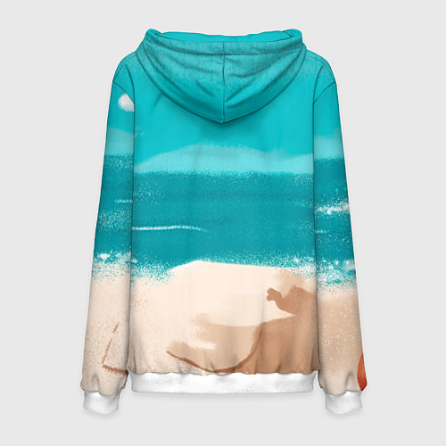 Мужская толстовка Медвежонок серфер / 3D-Белый – фото 2