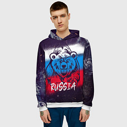 Толстовка-худи мужская Russia Bear, цвет: 3D-белый — фото 2