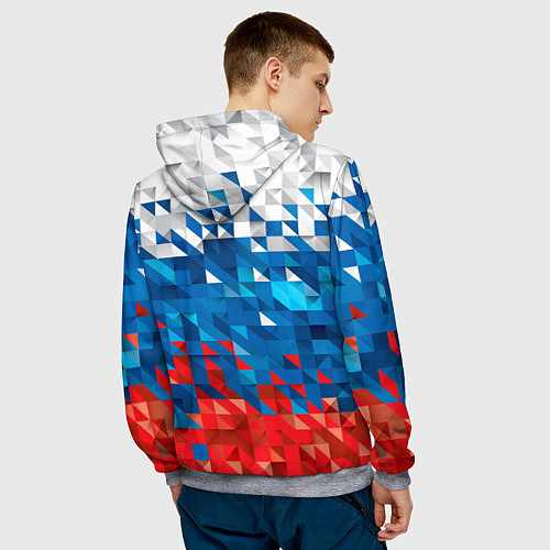 Мужская толстовка Россия / 3D-Меланж – фото 4