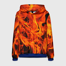 Толстовка-худи мужская ОГОНЬ, цвет: 3D-синий