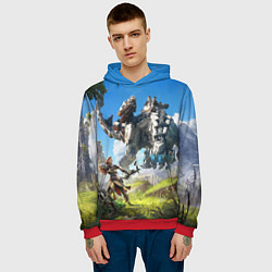 Толстовка-худи мужская HORIZON ZERO DAWN, цвет: 3D-красный — фото 2