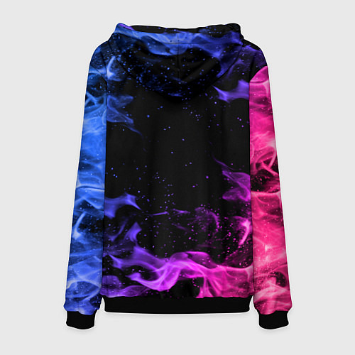 Мужская толстовка ОГОНЬ НЕОН / 3D-Черный – фото 2