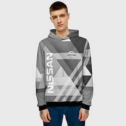 Толстовка-худи мужская NISSAN, цвет: 3D-черный — фото 2