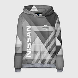 Толстовка-худи мужская NISSAN, цвет: 3D-меланж