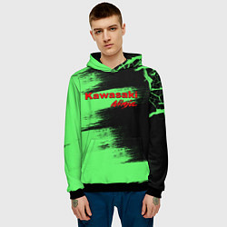Толстовка-худи мужская Kawasaki, цвет: 3D-черный — фото 2