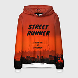 Толстовка-худи мужская Street runner, цвет: 3D-белый