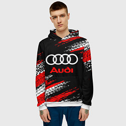 Толстовка-худи мужская AUDI, цвет: 3D-белый — фото 2