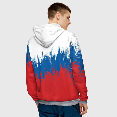Мужская толстовка РОССИЯ ТРИКОЛОР / 3D-Меланж – фото 4