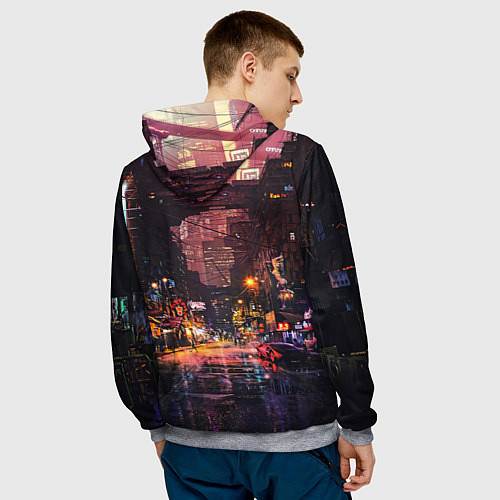 Мужская толстовка CYBERPUNK 2077:КИБЕРПАНК S / 3D-Меланж – фото 4