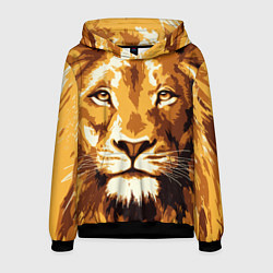 Толстовка-худи мужская Взгляд льва, цвет: 3D-черный