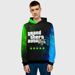 Толстовка-худи мужская GTA 5 ГТА 5, цвет: 3D-черный — фото 2