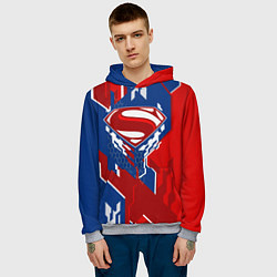 Толстовка-худи мужская Знак Супермен, цвет: 3D-меланж — фото 2