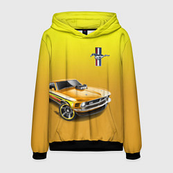 Толстовка-худи мужская Ford mustang - motorsport, цвет: 3D-черный