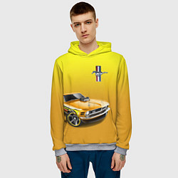 Толстовка-худи мужская Ford mustang - motorsport, цвет: 3D-меланж — фото 2