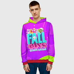 Толстовка-худи мужская Fall Guys, цвет: 3D-красный — фото 2