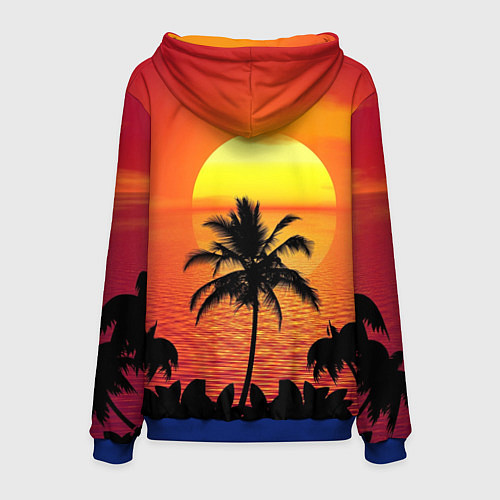 Мужская толстовка Пальмы на фоне моря / 3D-Синий – фото 2