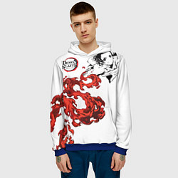 Толстовка-худи мужская Клинок, рассекающий демонов, цвет: 3D-синий — фото 2