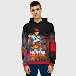 Толстовка-худи мужская Хисока Hunter x Hunter, цвет: 3D-красный — фото 2