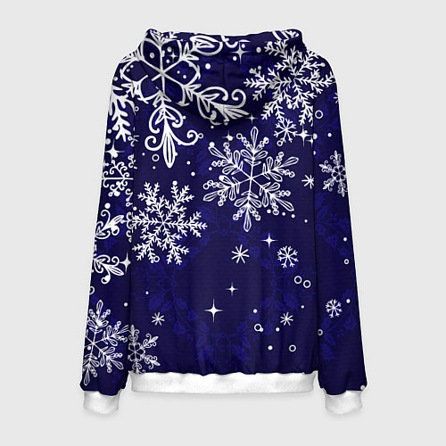 Мужская толстовка Новогодние снежинки / 3D-Белый – фото 2