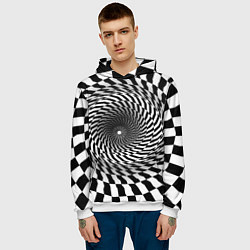 Толстовка-худи мужская Иллюзия, цвет: 3D-белый — фото 2