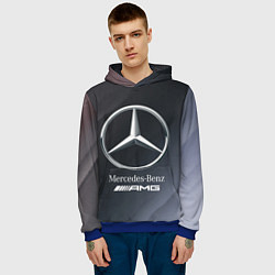 Толстовка-худи мужская MERCEDES МЕРСЕДЕС, цвет: 3D-синий — фото 2