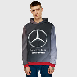Толстовка-худи мужская MERCEDES МЕРСЕДЕС, цвет: 3D-красный — фото 2