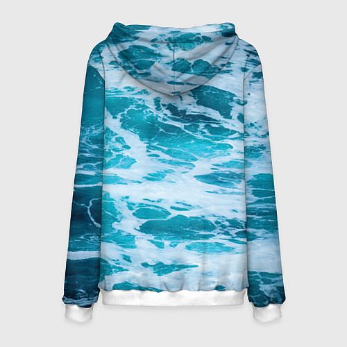 Мужская толстовка Вода волны пена море / 3D-Белый – фото 2