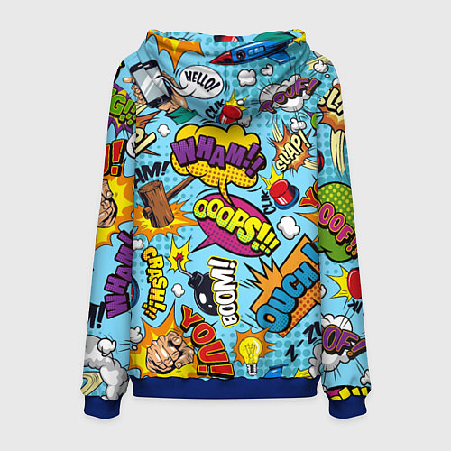 Мужская толстовка Pop art comics / 3D-Синий – фото 2