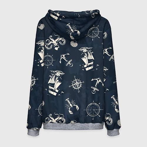 Мужская толстовка Nautical art / 3D-Меланж – фото 2