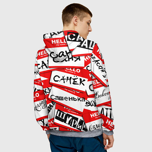 Мужская толстовка Hello, my name is / 3D-Меланж – фото 4