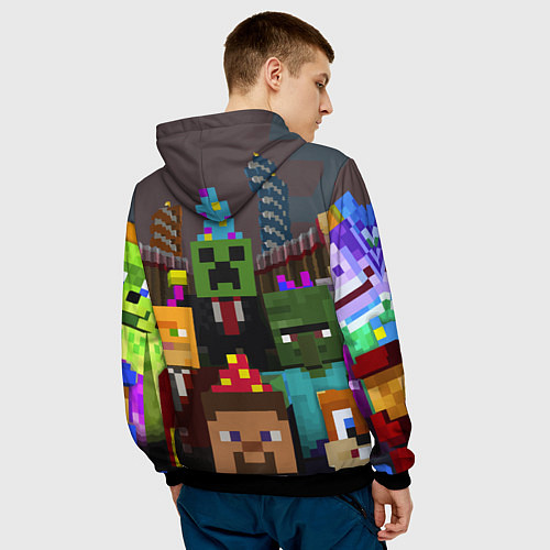 Мужская толстовка Minecraft - characters - video game / 3D-Черный – фото 4