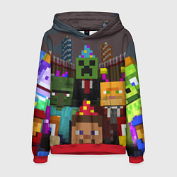 Толстовка-худи мужская Minecraft - characters - video game, цвет: 3D-красный