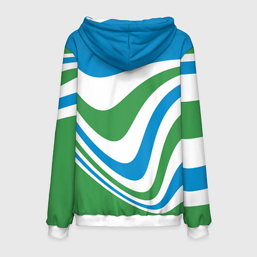 Мужская толстовка Узбекистан - герб страны / 3D-Белый – фото 2