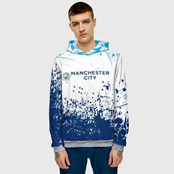 Толстовка-худи мужская Manchester City, цвет: 3D-меланж — фото 2