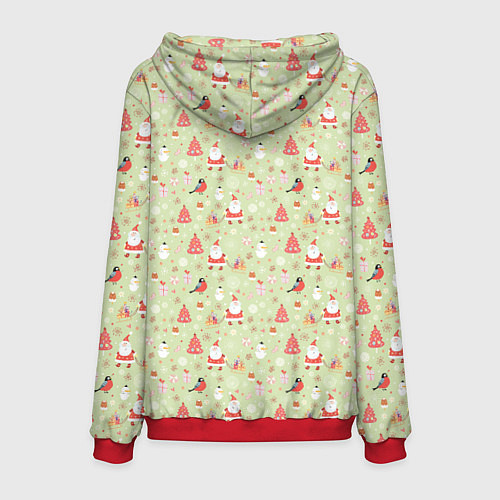 Мужская толстовка Рождественская атмосфера / 3D-Красный – фото 2