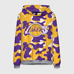 Толстовка-худи мужская LA LAKERS ЛЕЙКЕРС, цвет: 3D-меланж