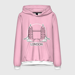 Толстовка-худи мужская Лондон London Tower bridge, цвет: 3D-белый