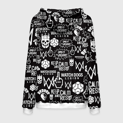 Мужская толстовка WATCH DOGS LEGION / 3D-Белый – фото 2